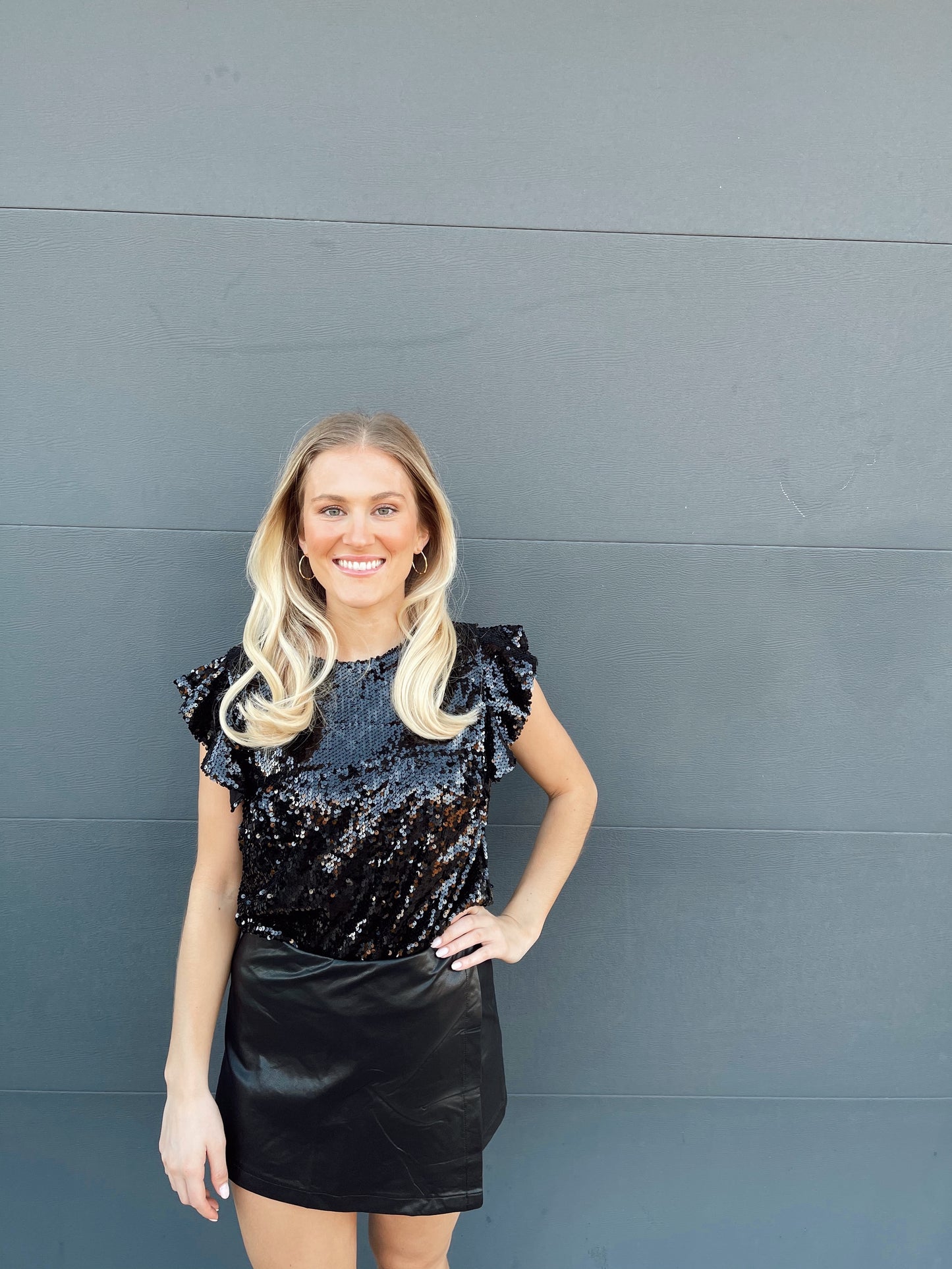 Black Sequin Top