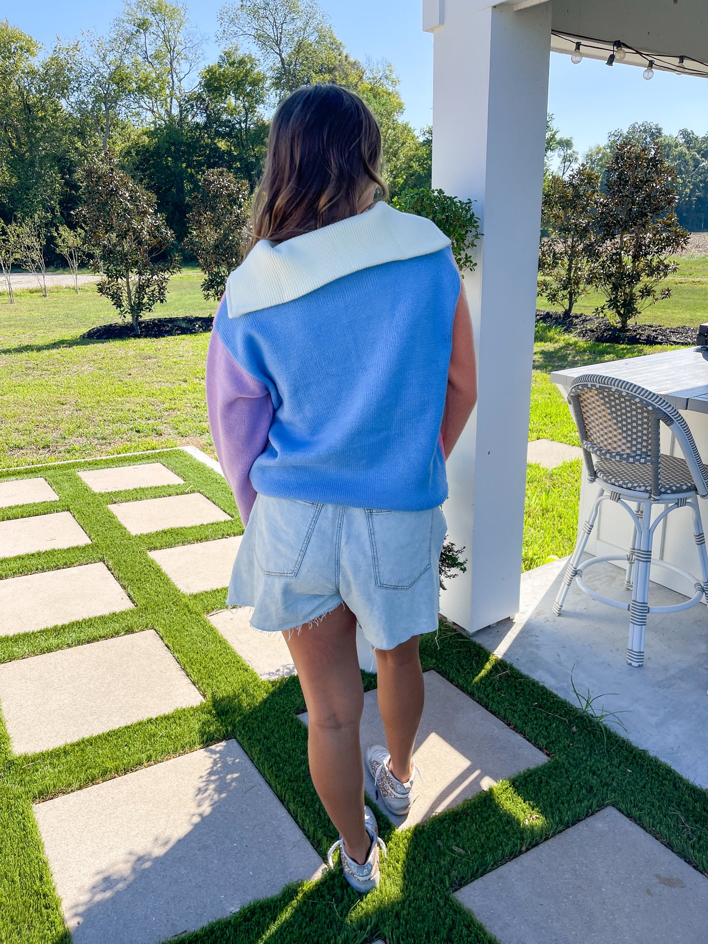 Collared Colorblock Pullover