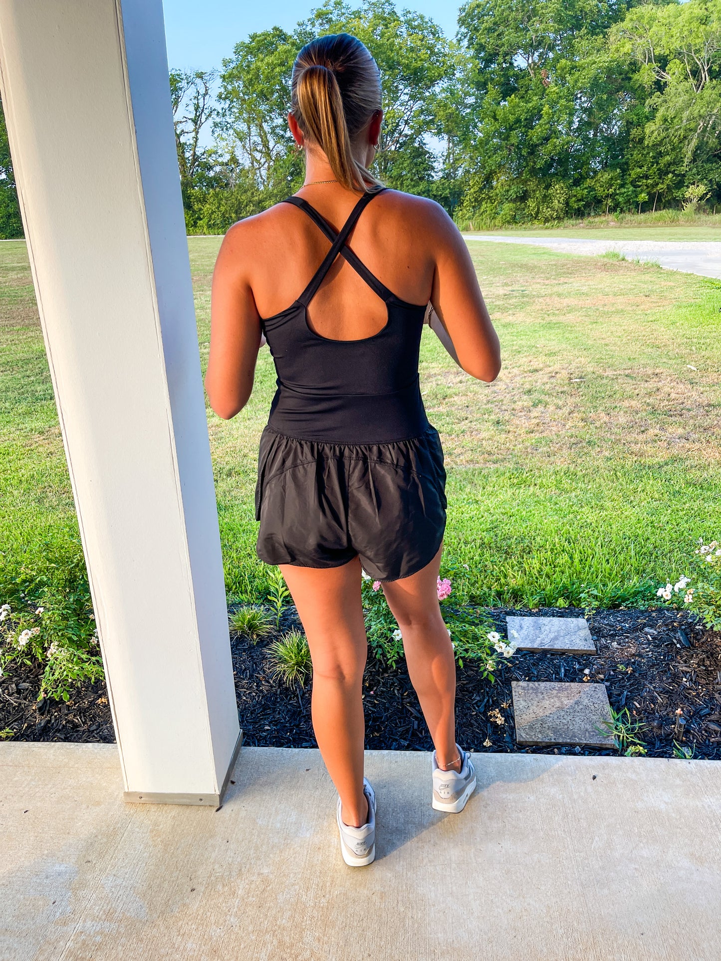 Black Track Keyhole Romper