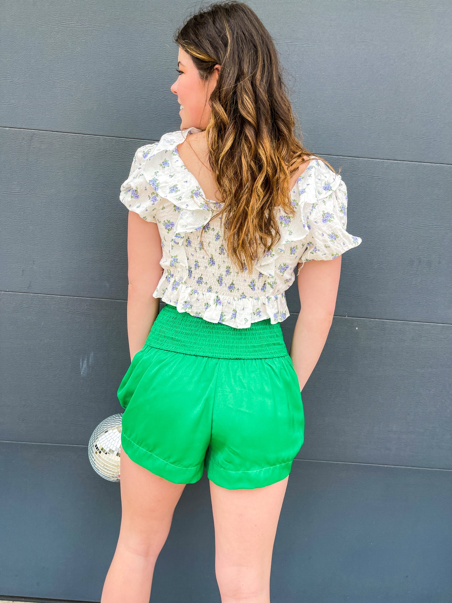 Flowy Green  Shorts