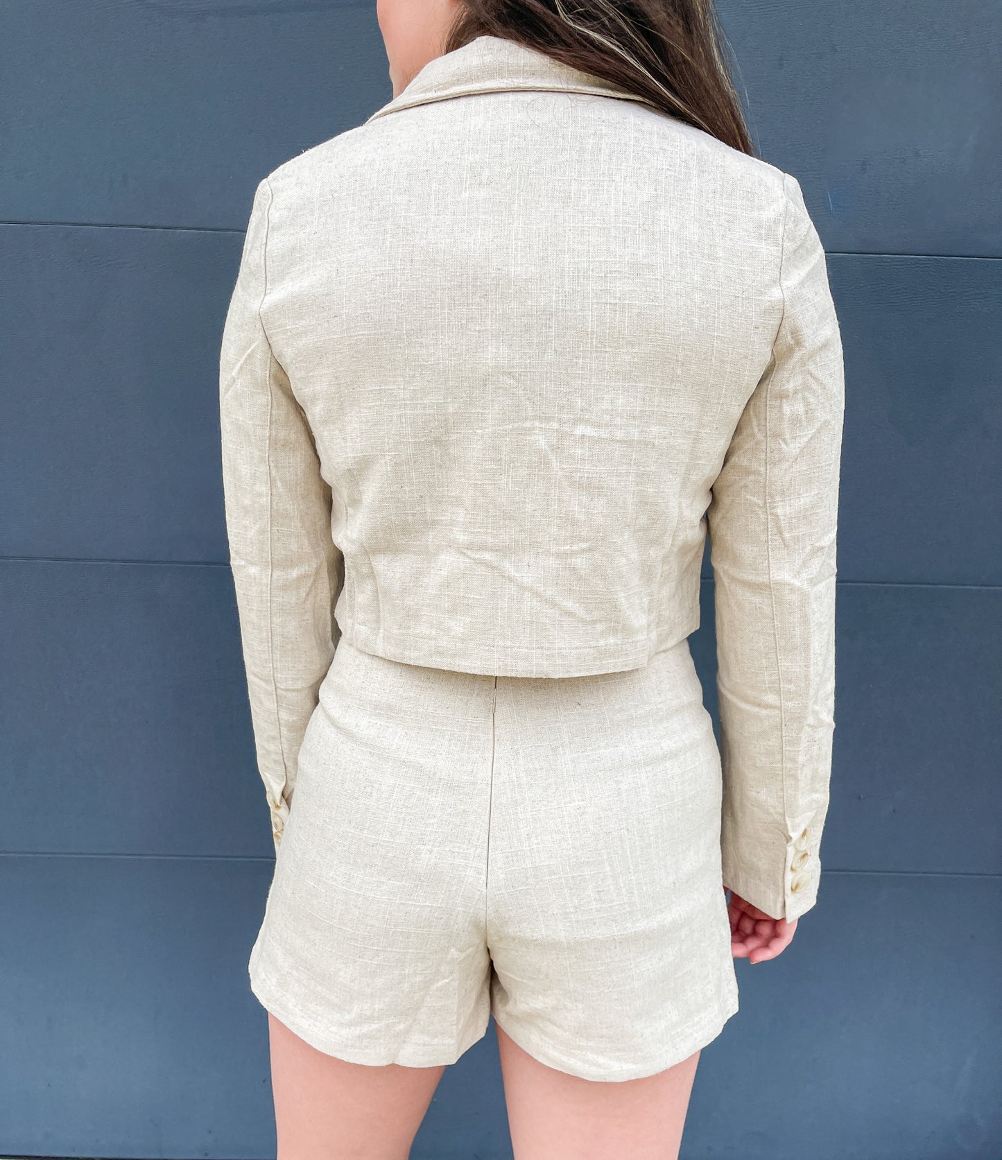 Natural Linen  Blazer Set