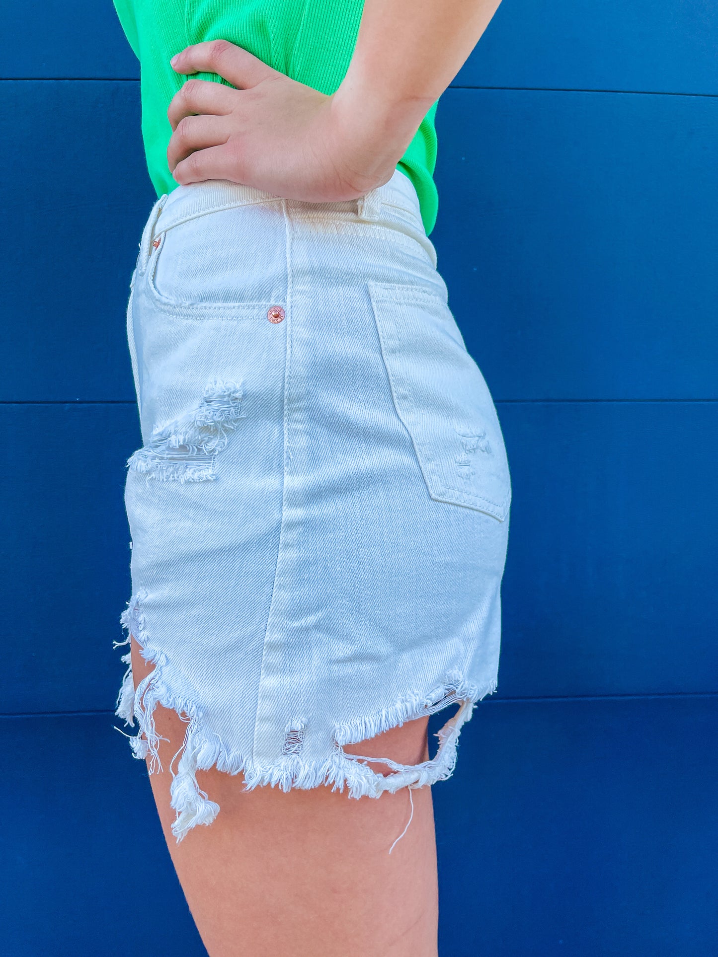 White wash Jean shorts