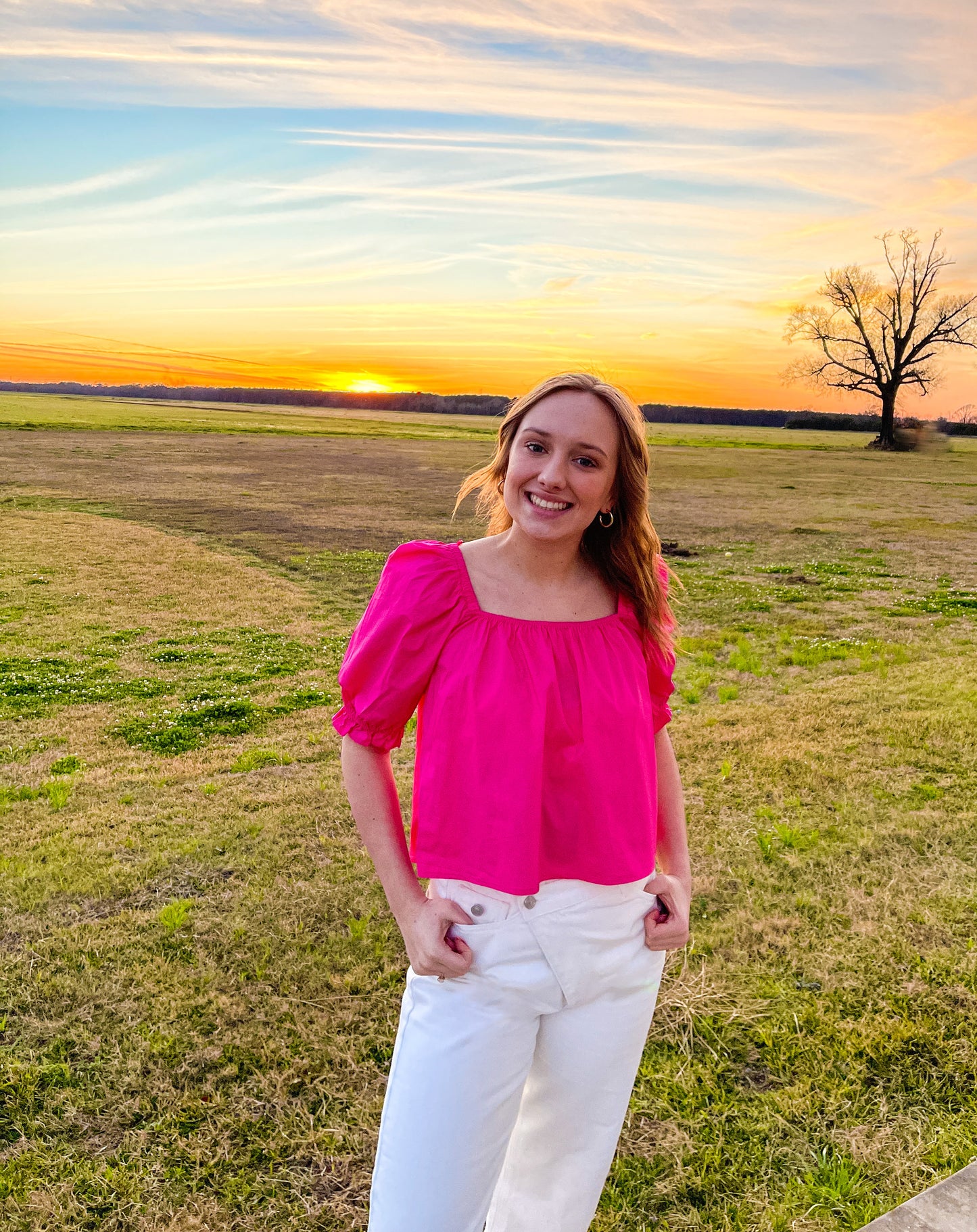 Pink Square Top