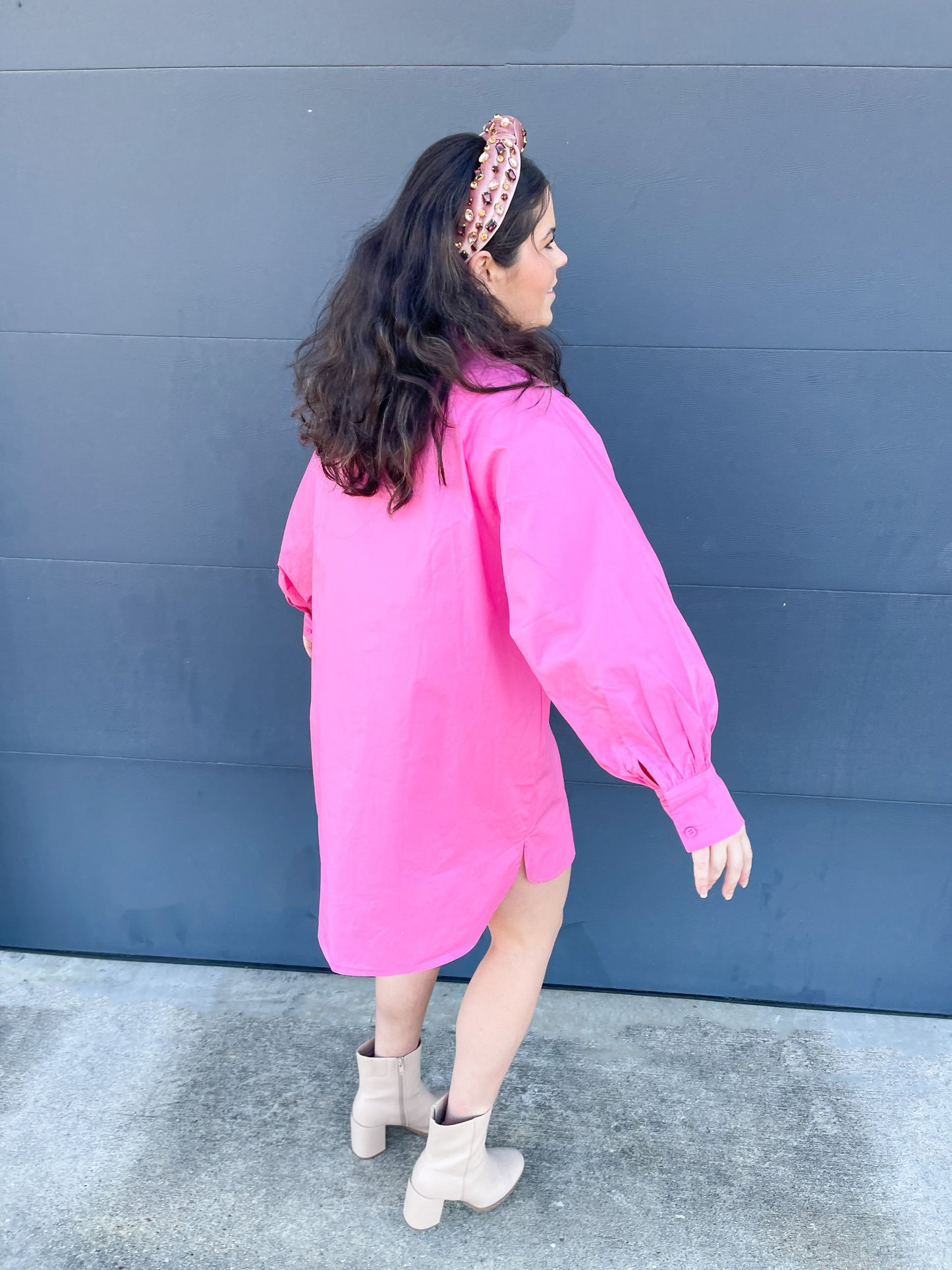 Candy Pink Shirt Dress