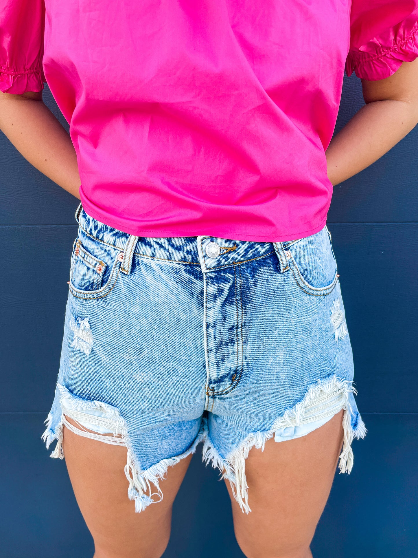 High Rise Jean Shorts