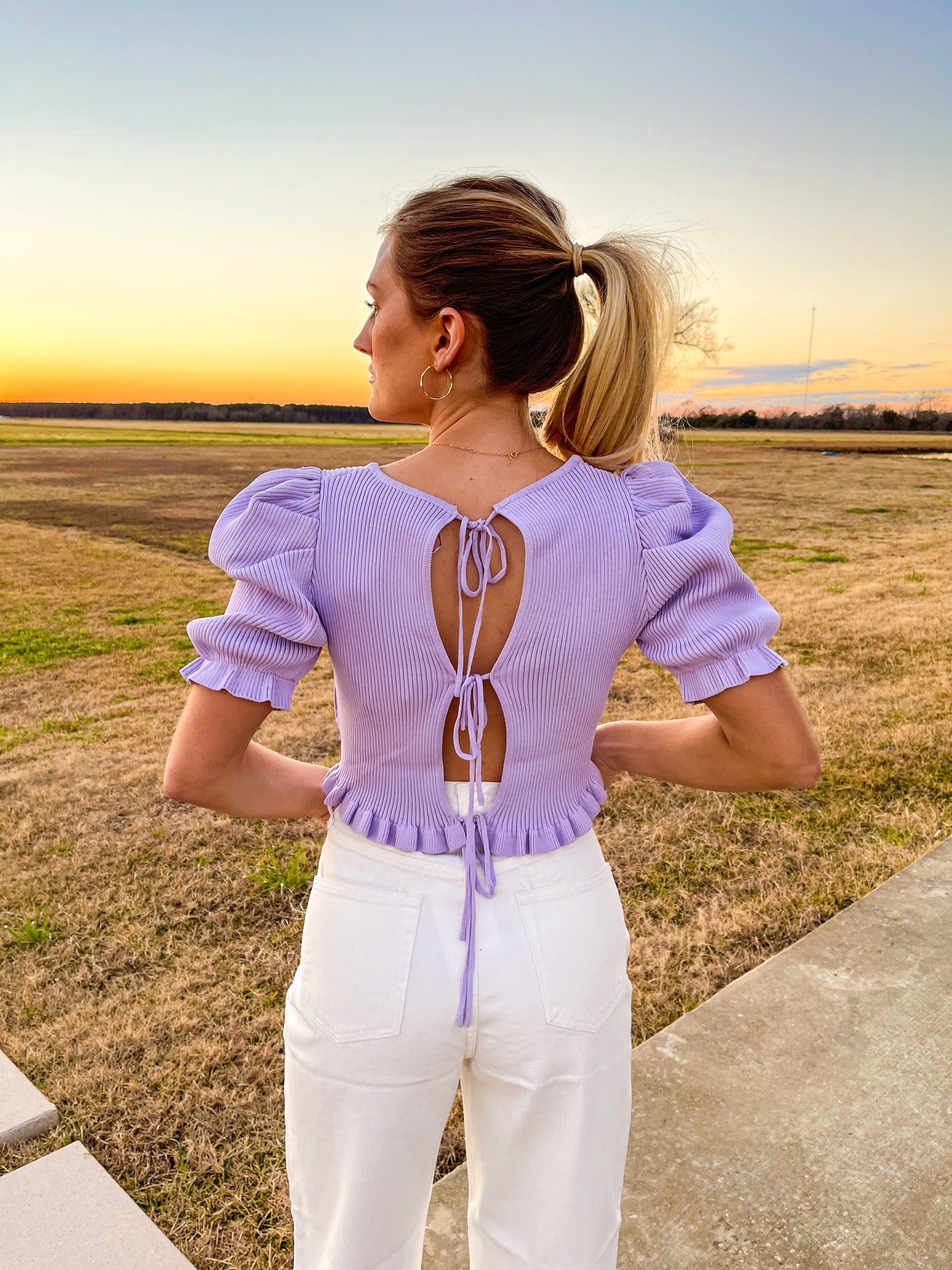 Purple Back Tied  Top