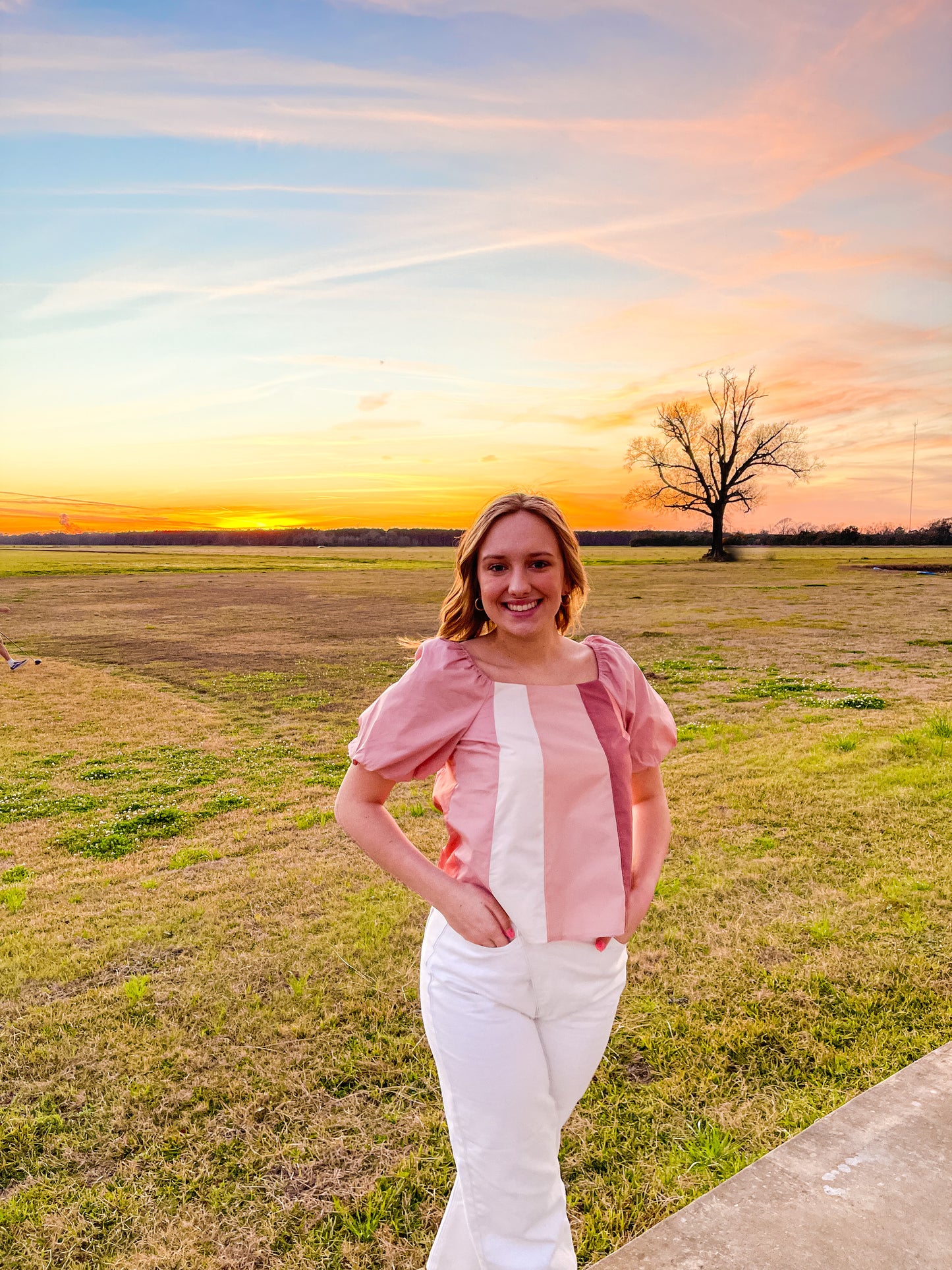 Pink Block Top