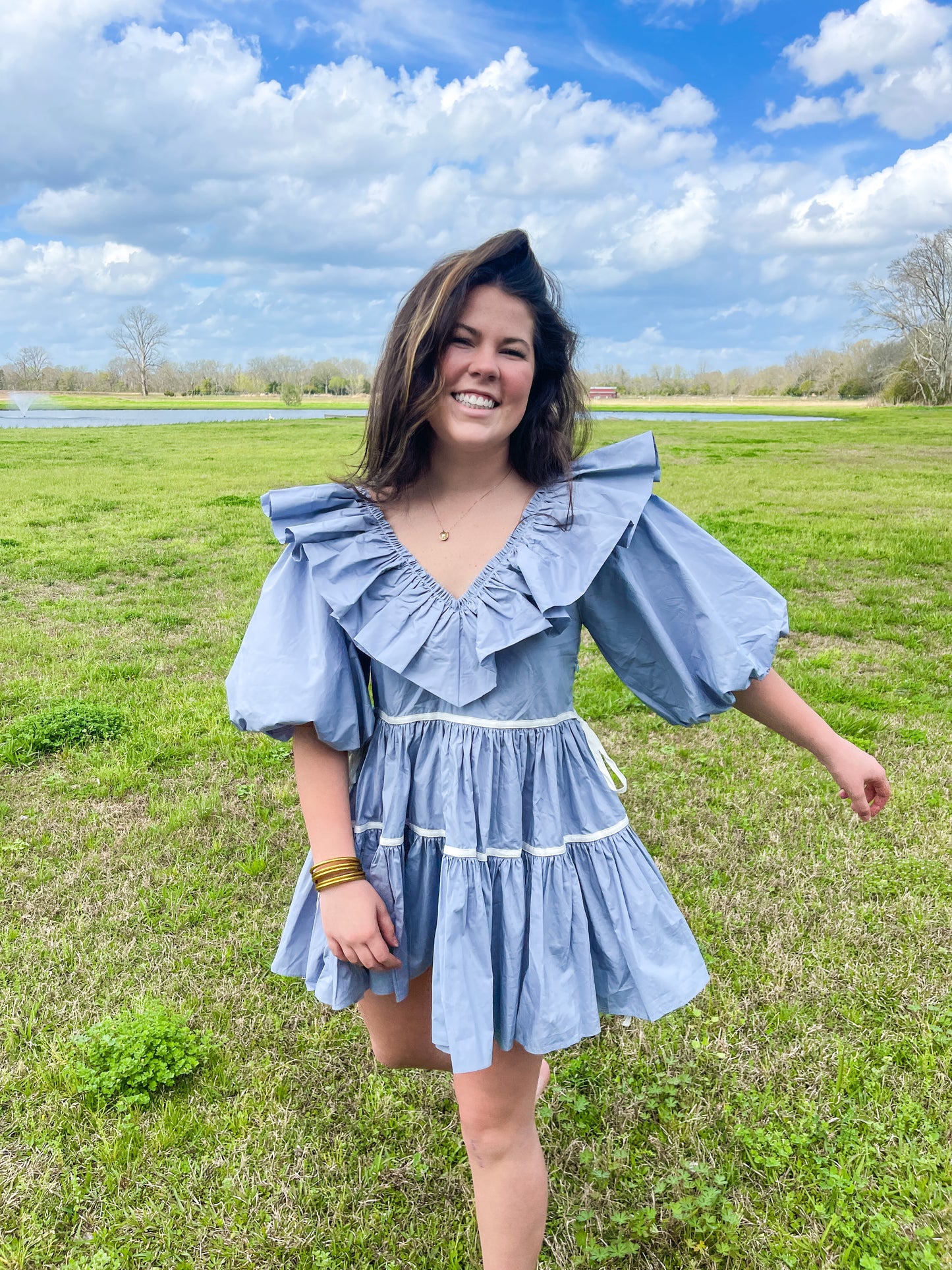 Blue Hazel Mini Dress