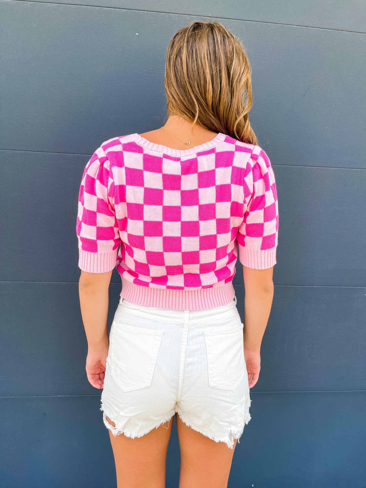 Pink Checkered Top