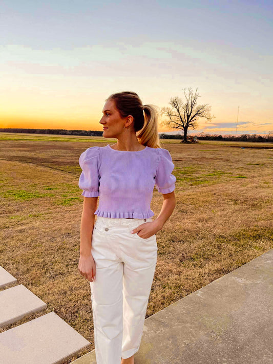 Purple Back Tied  Top