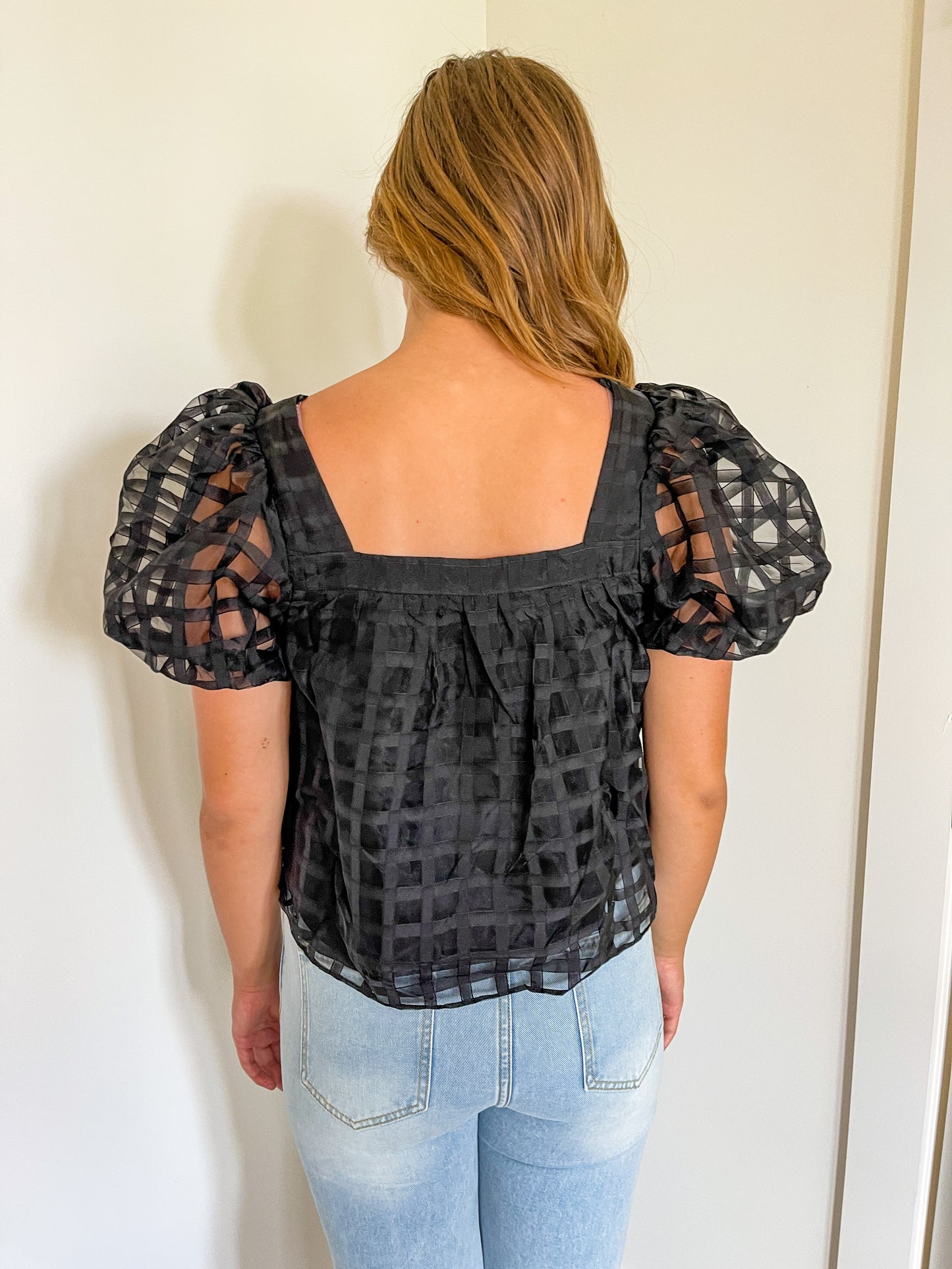 Black Gridded Top